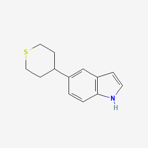 molecular formula C13H15NS B11888990 5-(Tetrahydro-thiopyran-4-YL)-1H-indole CAS No. 885273-39-2