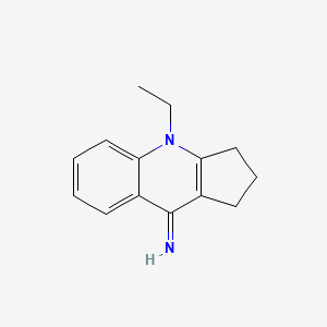 molecular formula C14H16N2 B11889045 4-Ethyl-2,3-dihydro-1H-cyclopenta[b]quinolin-9(4H)-imine 