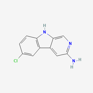 molecular formula C11H8ClN3 B11889156 6-chloro-9H-pyrido[3,4-b]indol-3-amine 