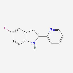 molecular formula C13H11FN2 B11889157 5-Fluoro-2-(pyridin-2-yl)indoline 