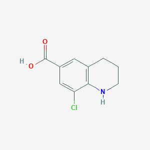 molecular formula C10H10ClNO2 B11889177 8-Chloro-1,2,3,4-tetrahydroquinoline-6-carboxylic acid 