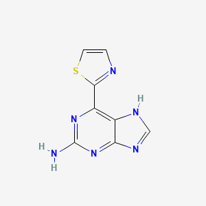 molecular formula C8H6N6S B11889189 6-(1,3-thiazol-2-yl)-7H-purin-2-amine CAS No. 656799-27-8