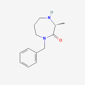 molecular formula C13H18N2O B11889276 (3R)-1-Benzyl-3-methyl-1,4-diazepan-2-one CAS No. 1344017-37-3