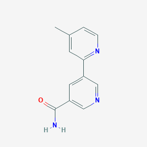 molecular formula C12H11N3O B11889300 4-Methyl-[2,3'-bipyridine]-5'-carboxamide CAS No. 1346686-67-6