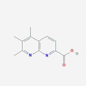 molecular formula C12H12N2O2 B11889392 5,6,7-Trimethyl-1,8-naphthyridine-2-carboxylic acid 