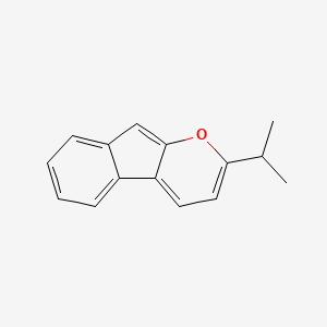 molecular formula C15H14O B11889422 Indeno[2,1-b]pyran, 2-(1-methylethyl)- CAS No. 62096-32-6