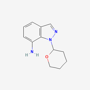 molecular formula C12H15N3O B11889545 1-(Tetrahydro-2H-pyran-2-yl)-1H-indazol-7-amine 