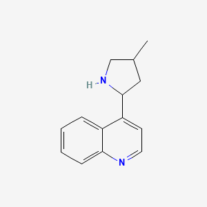molecular formula C14H16N2 B11889577 4-(4-Methylpyrrolidin-2-yl)quinoline CAS No. 603090-05-7