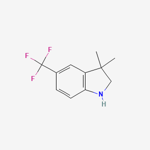 molecular formula C11H12F3N B11889737 3,3-Dimethyl-5-(trifluoromethyl)indoline 