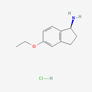molecular formula C11H16ClNO B11889745 (S)-5-Ethoxy-2,3-dihydro-1H-inden-1-amine hydrochloride CAS No. 1312949-70-4