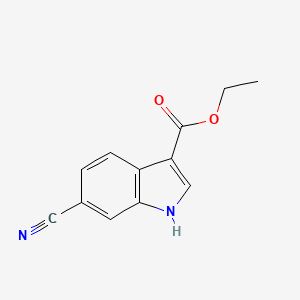 molecular formula C12H10N2O2 B11889793 Ethyl 6-cyano-1H-indole-3-carboxylate 