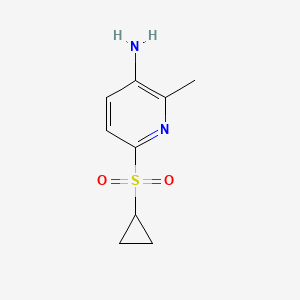 molecular formula C9H12N2O2S B11889840 6-(Cyclopropylsulfonyl)-2-methylpyridin-3-amine CAS No. 1147558-17-5