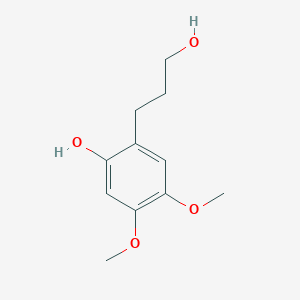 molecular formula C11H16O4 B11889868 2-(3-Hydroxypropyl)-4,5-dimethoxyphenol 