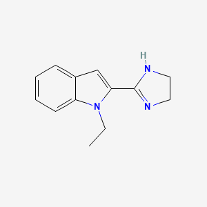 molecular formula C13H15N3 B11889930 2-(4,5-Dihydro-1H-imidazol-2-yl)-1-ethyl-1H-indole 