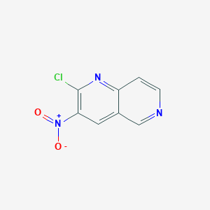 molecular formula C8H4ClN3O2 B11889967 2-Chloro-3-nitro-1,6-naphthyridine CAS No. 87992-33-4