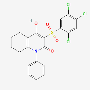 molecular formula C21H16Cl3NO4S B1189008 5,6,7,8-Tetrahydro-4-hydroxy-3-(2,4,5-trichlorophenylsulfonyl)-1-phenylquinoline-2(1H)-one 