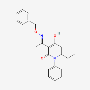 molecular formula C23H24N2O3 B1189013 3-[N-(benzyloxy)ethanimidoyl]-4-hydroxy-6-isopropyl-1-phenyl-2(1H)-pyridinone 