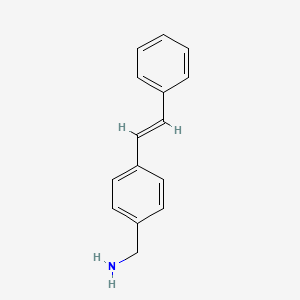 molecular formula C15H15N B11890165 (E)-(4-Styrylphenyl)methanamine CAS No. 36092-33-8