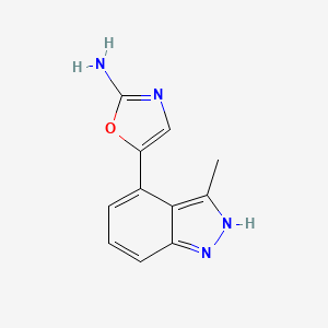 molecular formula C11H10N4O B11890171 5-(3-Methyl-1H-indazol-4-yl)oxazol-2-amine 