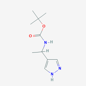 molecular formula C10H17N3O2 B11890231 tert-butyl (1-(1H-pyrazol-4-yl)ethyl)carbamate CAS No. 1694621-06-1