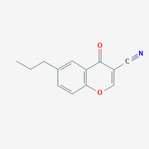 molecular formula C13H11NO2 B11890320 4-Oxo-6-propyl-4H-1-benzopyran-3-carbonitrile CAS No. 50743-31-2