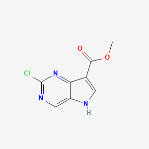 molecular formula C8H6ClN3O2 B11890353 Methyl 2-chloro-5H-pyrrolo[3,2-d]pyrimidine-7-carboxylate 