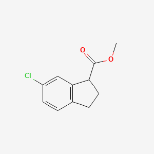 molecular formula C11H11ClO2 B11890356 Methyl 6-chloro-2,3-dihydro-1H-indene-1-carboxylate 