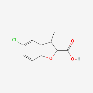 molecular formula C10H9ClO3 B11890375 5-Chloro-3-methyl-2,3-dihydrobenzofuran-2-carboxylic acid 