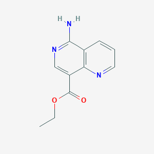 molecular formula C11H11N3O2 B11890390 Ethyl 5-amino-1,6-naphthyridine-8-carboxylate 