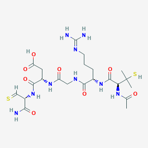 molecular formula C22H37N9O8S2 B118905 Cyclo(acetylpenicillamyl-arginyl-glycyl-aspartyl-cysteinamide) CAS No. 145706-74-7