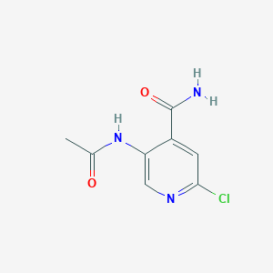 molecular formula C8H8ClN3O2 B11890570 5-Acetamido-2-chloroisonicotinamide 
