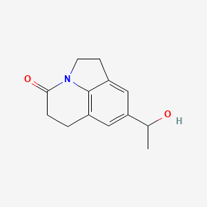 molecular formula C13H15NO2 B11890636 8-(1-Hydroxyethyl)-5,6-dihydro-1H-pyrrolo[3,2,1-IJ]quinolin-4(2H)-one 