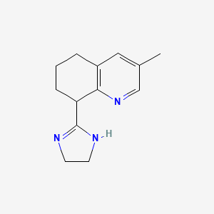 molecular formula C13H17N3 B11890662 8-(4,5-Dihydro-1H-imidazol-2-yl)-3-methyl-5,6,7,8-tetrahydroquinoline 