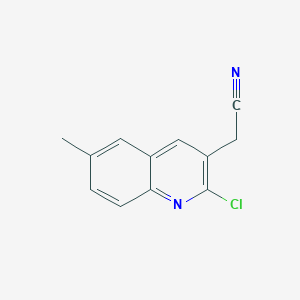molecular formula C12H9ClN2 B11890693 2-(2-Chloro-6-methylquinolin-3-yl)acetonitrile 