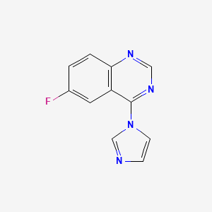 molecular formula C11H7FN4 B11890703 6-Fluoro-4-(1H-imidazol-1-yl)quinazoline 