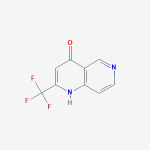 molecular formula C9H5F3N2O B11890715 2-(Trifluoromethyl)-1,6-naphthyridin-4-ol 