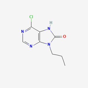 molecular formula C8H9ClN4O B11890814 6-Chloro-9-propyl-7H-purin-8(9H)-one 