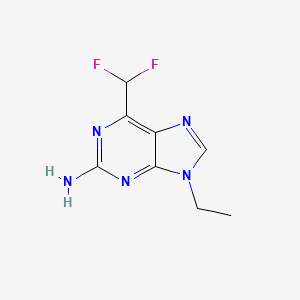 molecular formula C8H9F2N5 B11890985 6-(Difluoromethyl)-9-ethyl-9H-purin-2-amine 