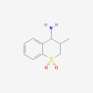 molecular formula C10H13NO2S B11890999 4-Amino-3-methylthiochroman 1,1-dioxide 