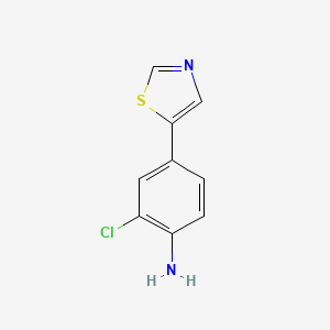 molecular formula C9H7ClN2S B11891261 2-Chloro-4-(thiazol-5-yl)aniline 