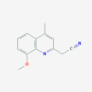 molecular formula C13H12N2O B11891298 2-(8-Methoxy-4-methylquinolin-2-yl)acetonitrile 