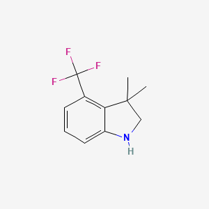 molecular formula C11H12F3N B11891299 3,3-Dimethyl-4-(trifluoromethyl)indoline 