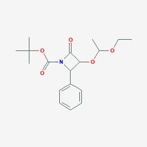 molecular formula C18H25NO5 B118913 叔丁基 3-(1-乙氧基乙氧基)-2-氧代-4-苯基氮杂环丁烷-1-羧酸酯 CAS No. 152089-12-8