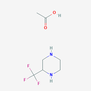 molecular formula C7H13F3N2O2 B11891437 2-(Trifluoromethyl)piperazine acetate 