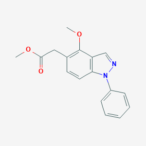 molecular formula C17H16N2O3 B118915 4-Methoxy-1-phenyl-1H-indazole-5-acetic acid methyl ester CAS No. 142504-01-6