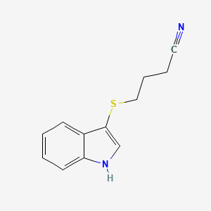 molecular formula C12H12N2S B11891566 4-((1H-Indol-3-yl)thio)butanenitrile CAS No. 61021-92-9