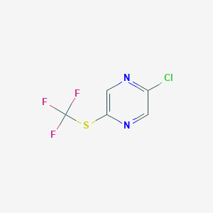 molecular formula C5H2ClF3N2S B11891604 2-Chloro-5-((trifluoromethyl)thio)pyrazine 