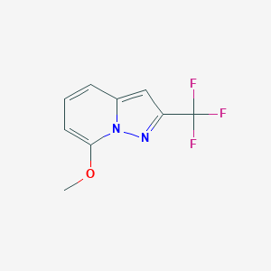 molecular formula C9H7F3N2O B11891615 7-Methoxy-2-(trifluoromethyl)pyrazolo[1,5-A]pyridine 