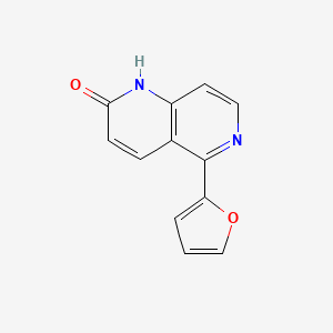 molecular formula C12H8N2O2 B11891621 5-(Furan-2-yl)-1,6-naphthyridin-2(1H)-one CAS No. 102995-76-6