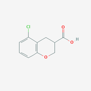molecular formula C10H9ClO3 B11891770 5-Chlorochroman-3-carboxylic acid 